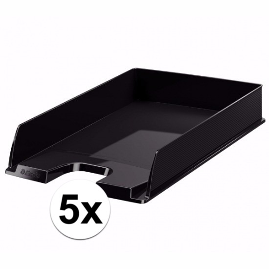 Postbakjejes zwart a4 formaat 5 stuks