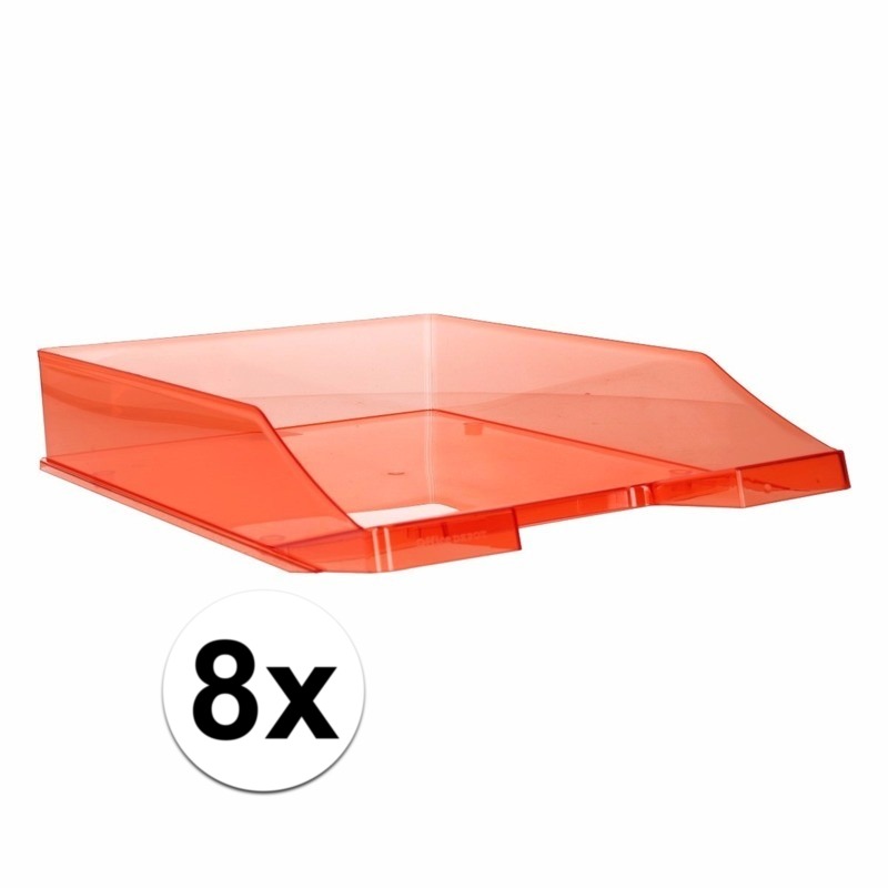 8 stuks postbakjejes transparant rood a4 formaat