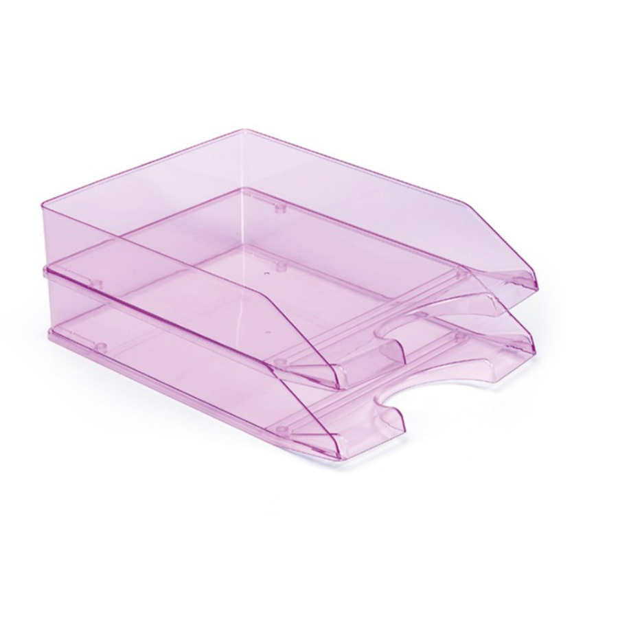 4x stuks postbakjejes transparant roze a4 formaat