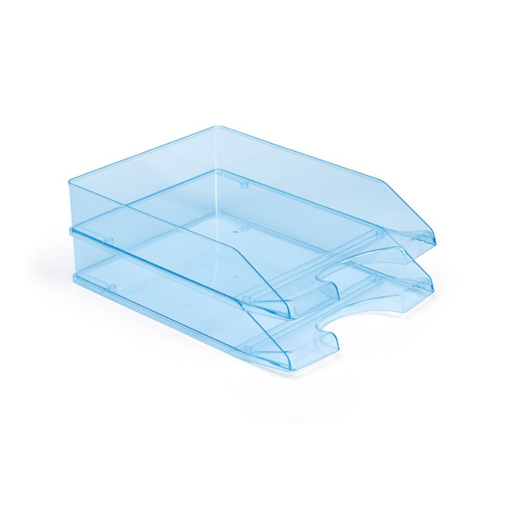 8x stuks postbakjejes transparant blauw a4 formaat